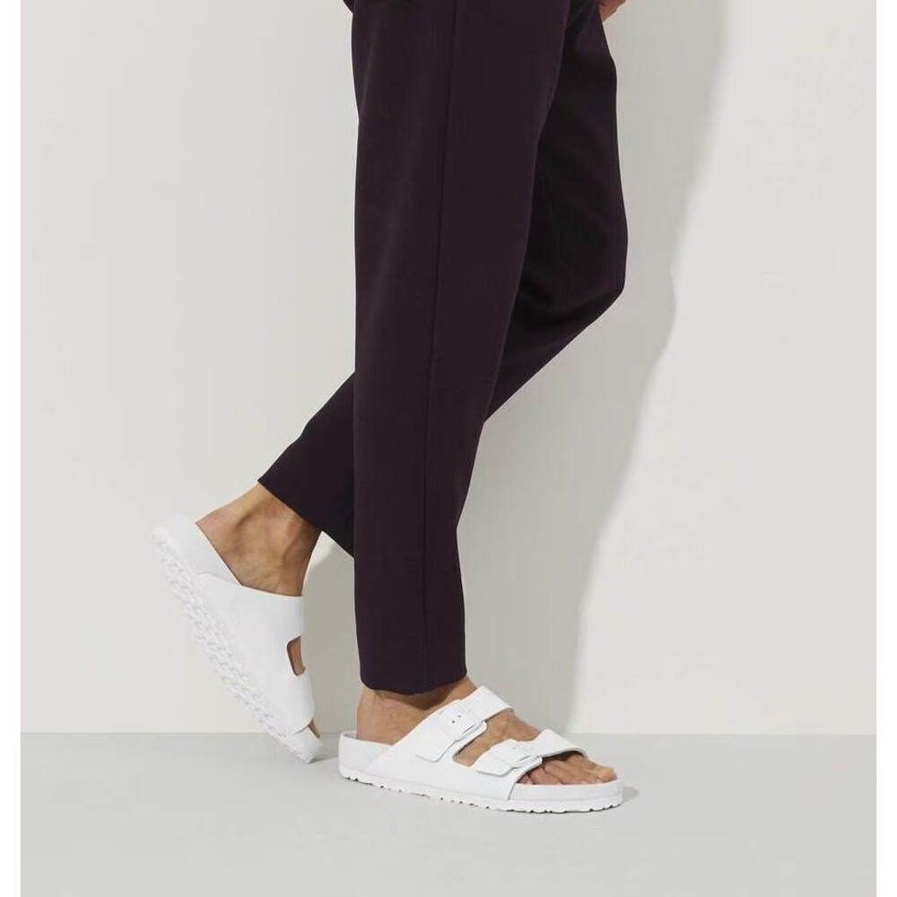 Birkenstock Unisex Arizona BS Leather Sandal White EU 42 REG MEN 9 WOMEN 11 $210